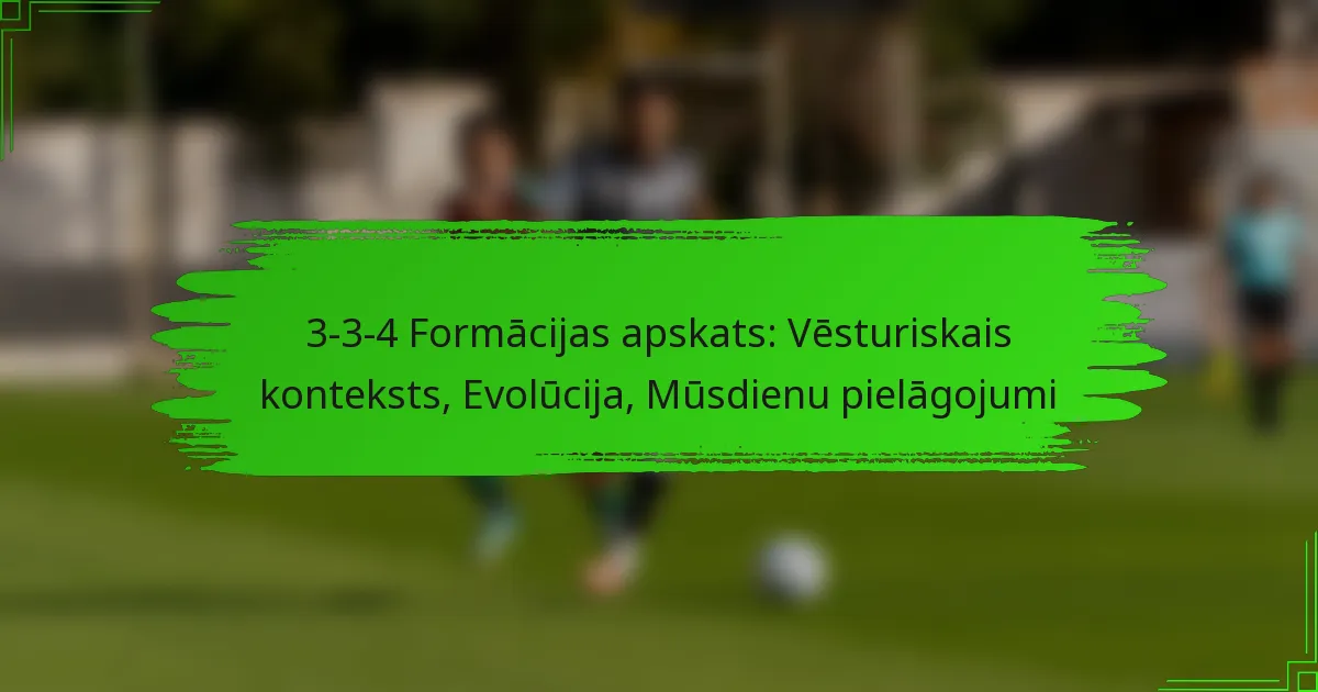 3-3-4 Formācijas apskats: Vēsturiskais konteksts, Evolūcija, Mūsdienu pielāgojumi
