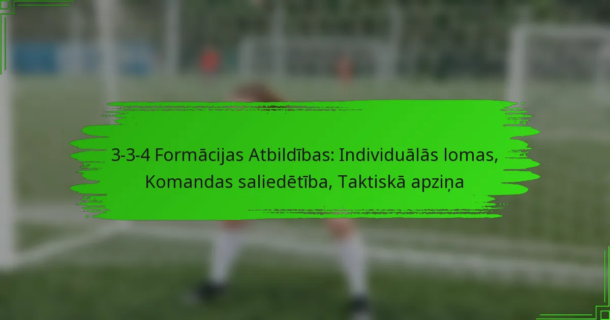 3-3-4 Formācijas Atbildības: Individuālās lomas, Komandas saliedētība, Taktiskā apziņa