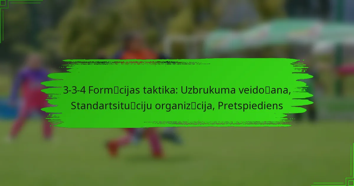 3-3-4 Formācijas taktika: Uzbrukuma veidošana, Standartsituāciju organizācija, Pretspiediens