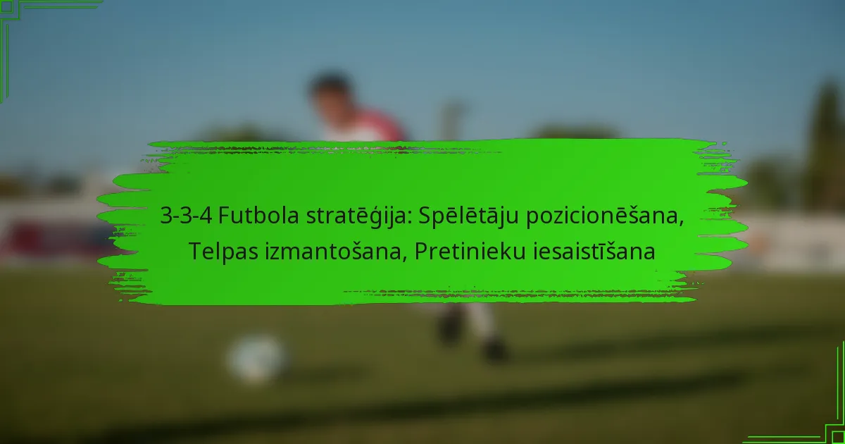 3-3-4 Futbola stratēģija: Spēlētāju pozicionēšana, Telpas izmantošana, Pretinieku iesaistīšana