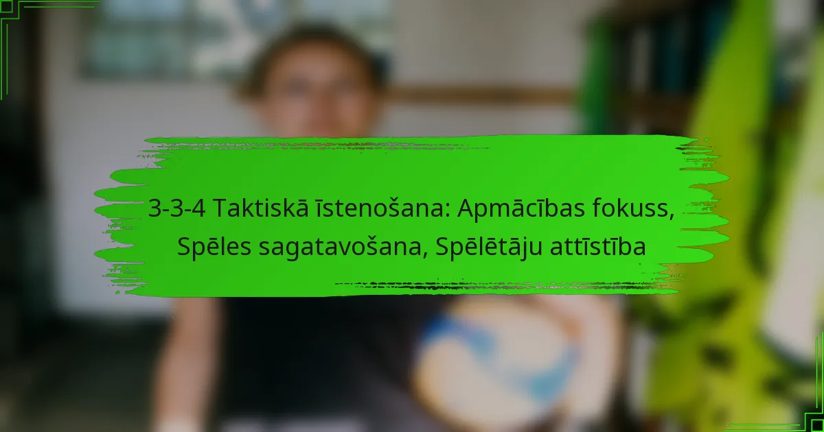 3-3-4 Taktiskā īstenošana: Apmācības fokuss, Spēles sagatavošana, Spēlētāju attīstība
