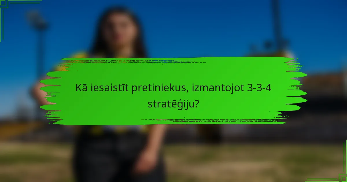 Kā iesaistīt pretiniekus, izmantojot 3-3-4 stratēģiju?