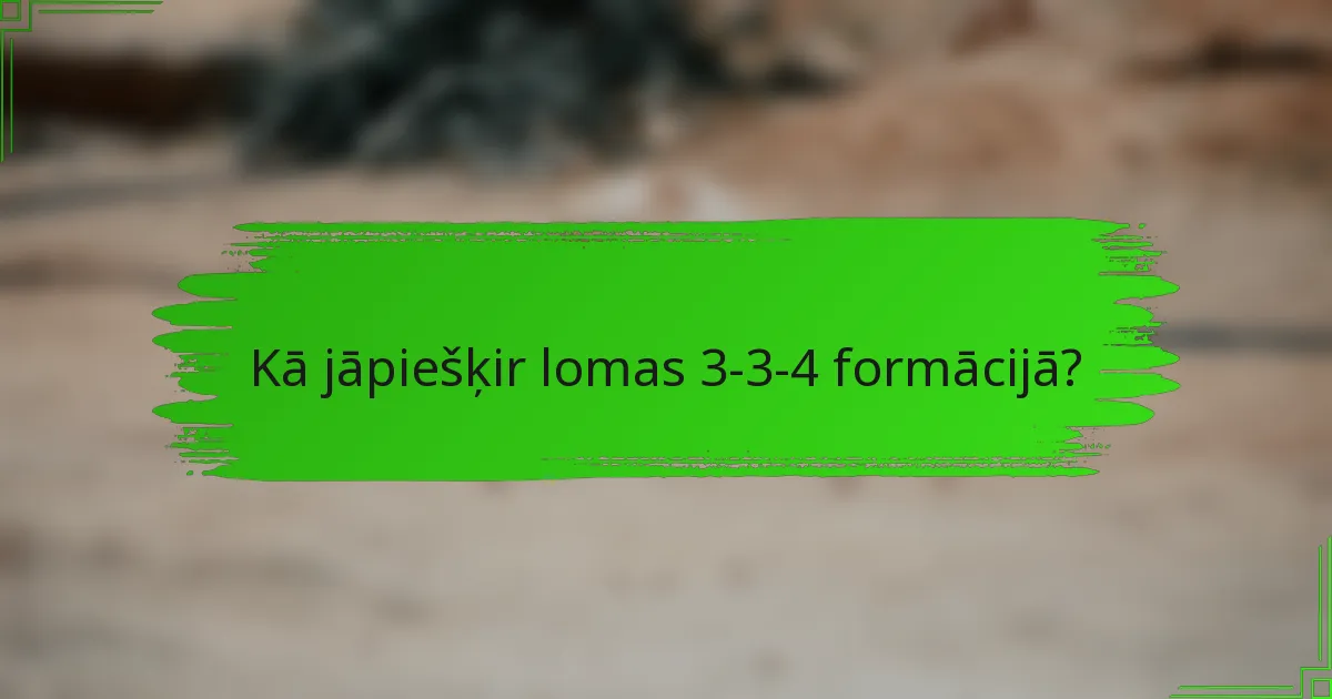 Kā jāpiešķir lomas 3-3-4 formācijā?