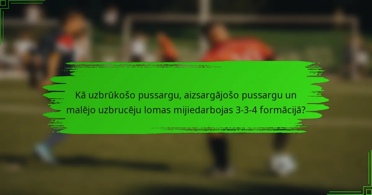 Kā uzbrūkošo pussargu, aizsargājošo pussargu un malējo uzbrucēju lomas mijiedarbojas 3-3-4 formācijā?