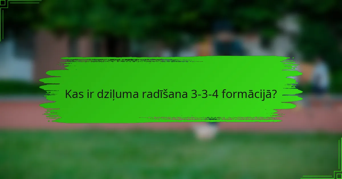 Kas ir dziļuma radīšana 3-3-4 formācijā?